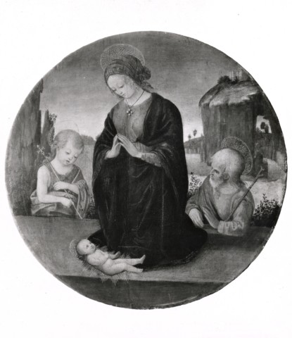 The Walters Art Museum — Holy Family with Infant St. John the Baptist in a Landscape. Italian, Florentine, 15th cen. — insieme